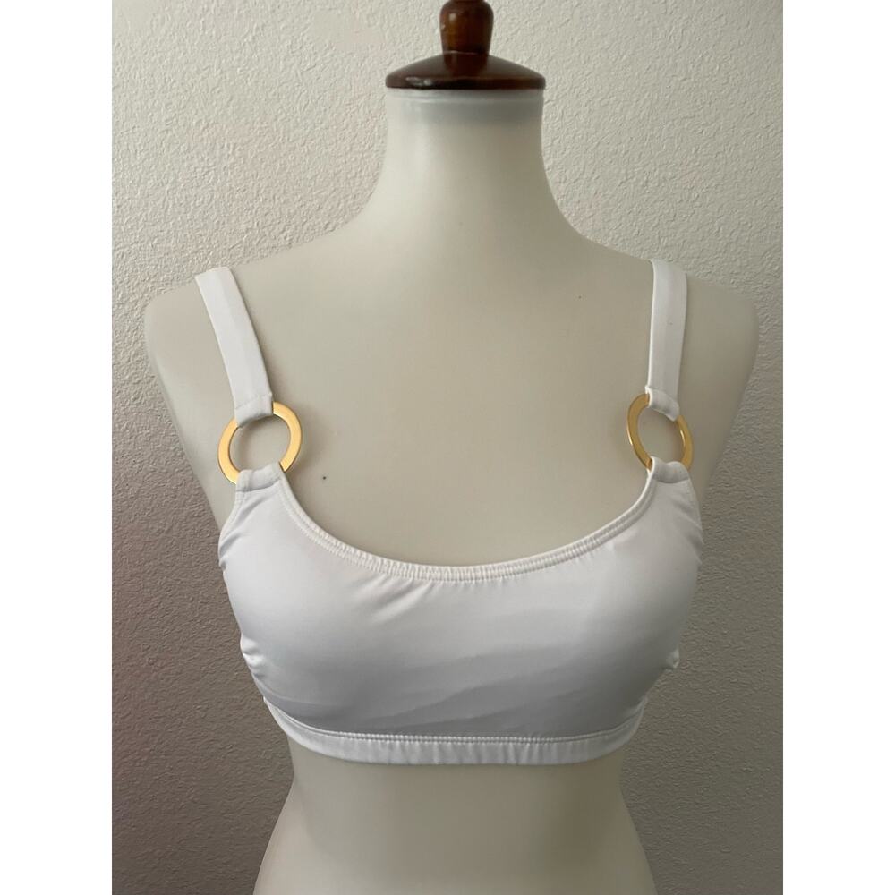 Kenny Flowers Swim Sporty Bikini Top White Santorini Swimwear